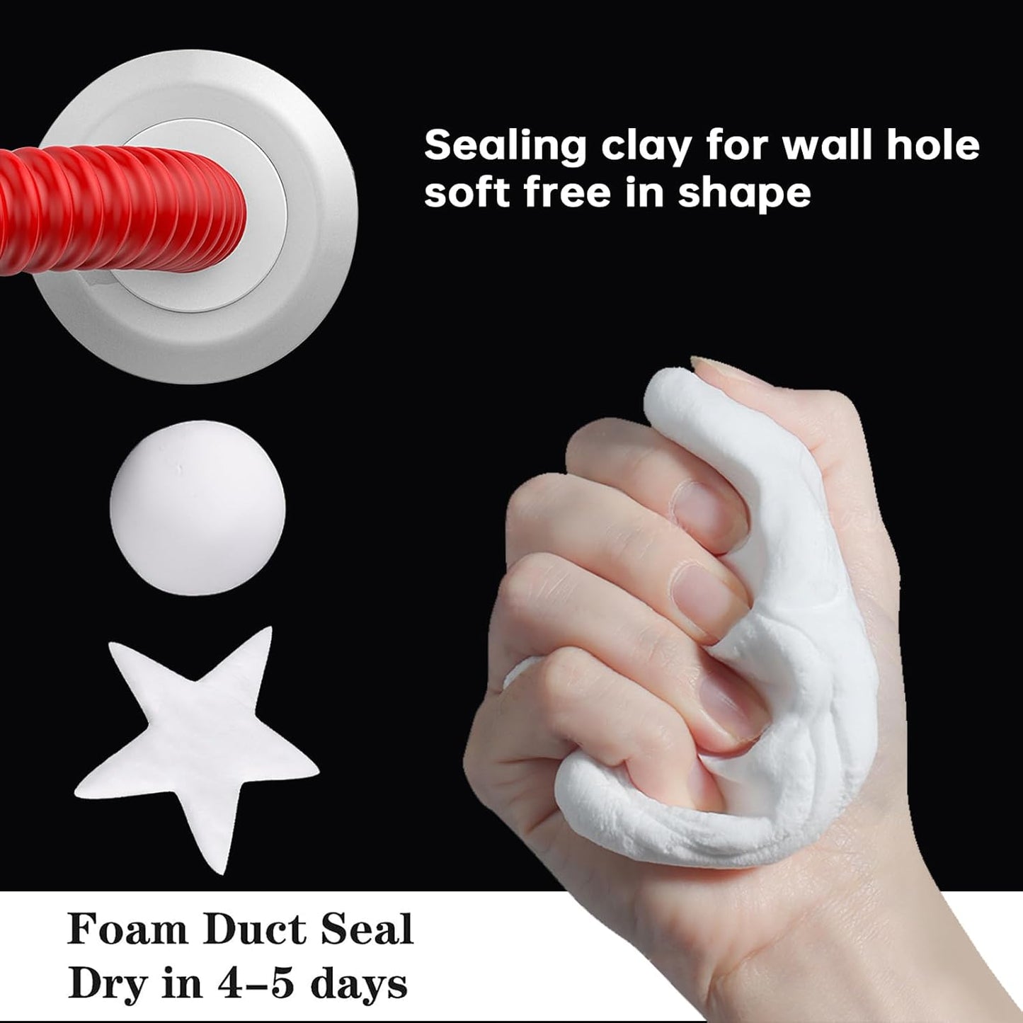 Pack of 20 White Seal Putty Waterproof Duct Seal Repair Sealing Clay, Quick Mending Mud for Drain Connection, Wall Hole, Air Conditioning Hole