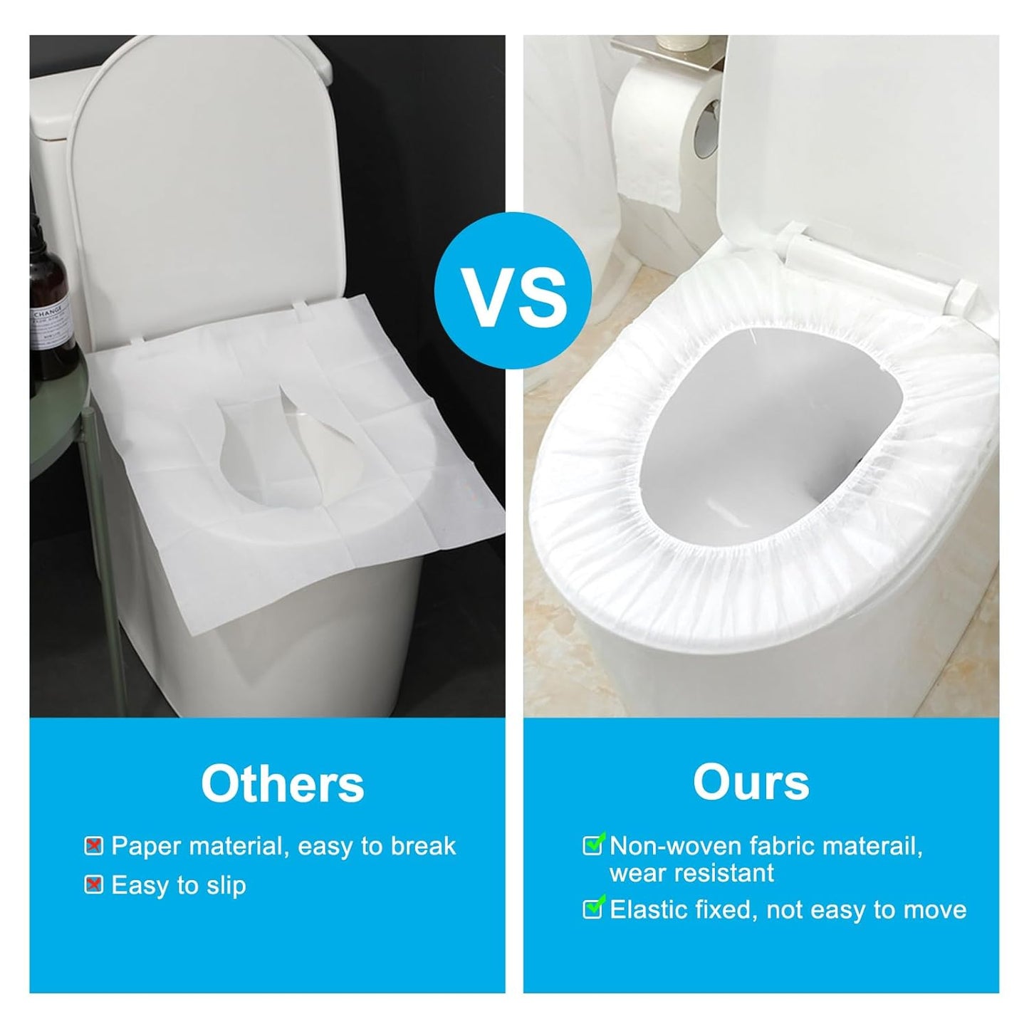 20 Pack Disposable Toilet Seat Cover Waterproof Non-Woven Fabric, Disposable Toilet Seat Covers for Travel, Disposable Seat Covers for Outing Hotel Hospital Public Toilet (Individual Package)