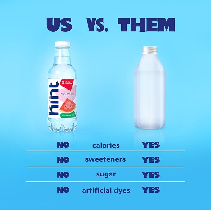 Hint Bottled Water, 4-Flavor Smashup Variety Pack - Purified Water Beverages with Zero Calories, Natural Flavors, and Sugar Free - 16 Fl Oz (Pack of 12)
