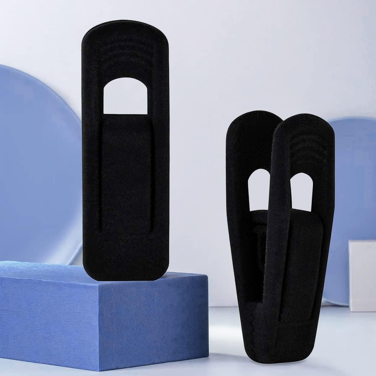 Black Velvet Hanger Clips (60-Pack), Strong Finger Clips for Velvet Hangers, Skirt Hanger Clips Fit for Flocking Hangers