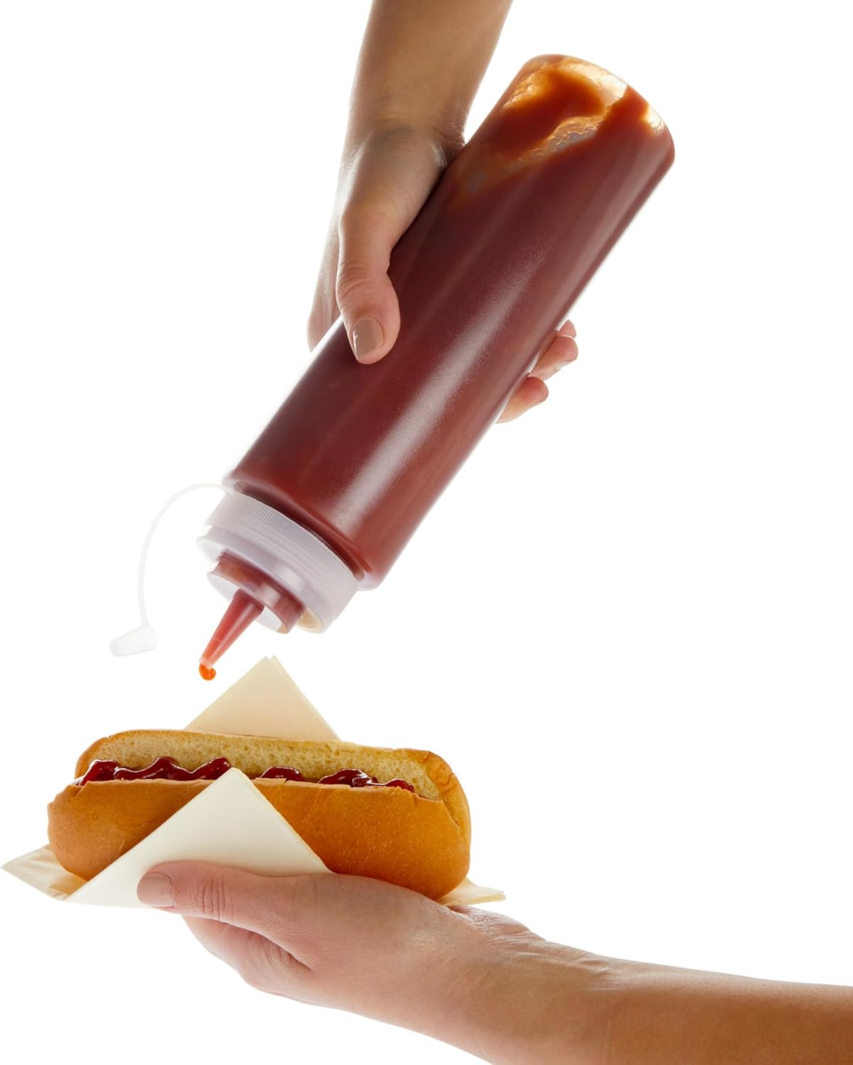 Stockroom Plus Condiment Squeeze Bottles - 24 oz, Clear, 6-Pack - Plastic Squeeze Bottle Set for Sauces & Condiments with Squirt Caps - Leak-Proof Reusable Sauce Containers