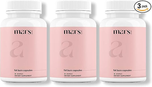 Mars Fat Burn Capsules with Psyllium Husk, Moringa & Dandelion Root – Herbal Blend for Active Routine (Pack of 3)
