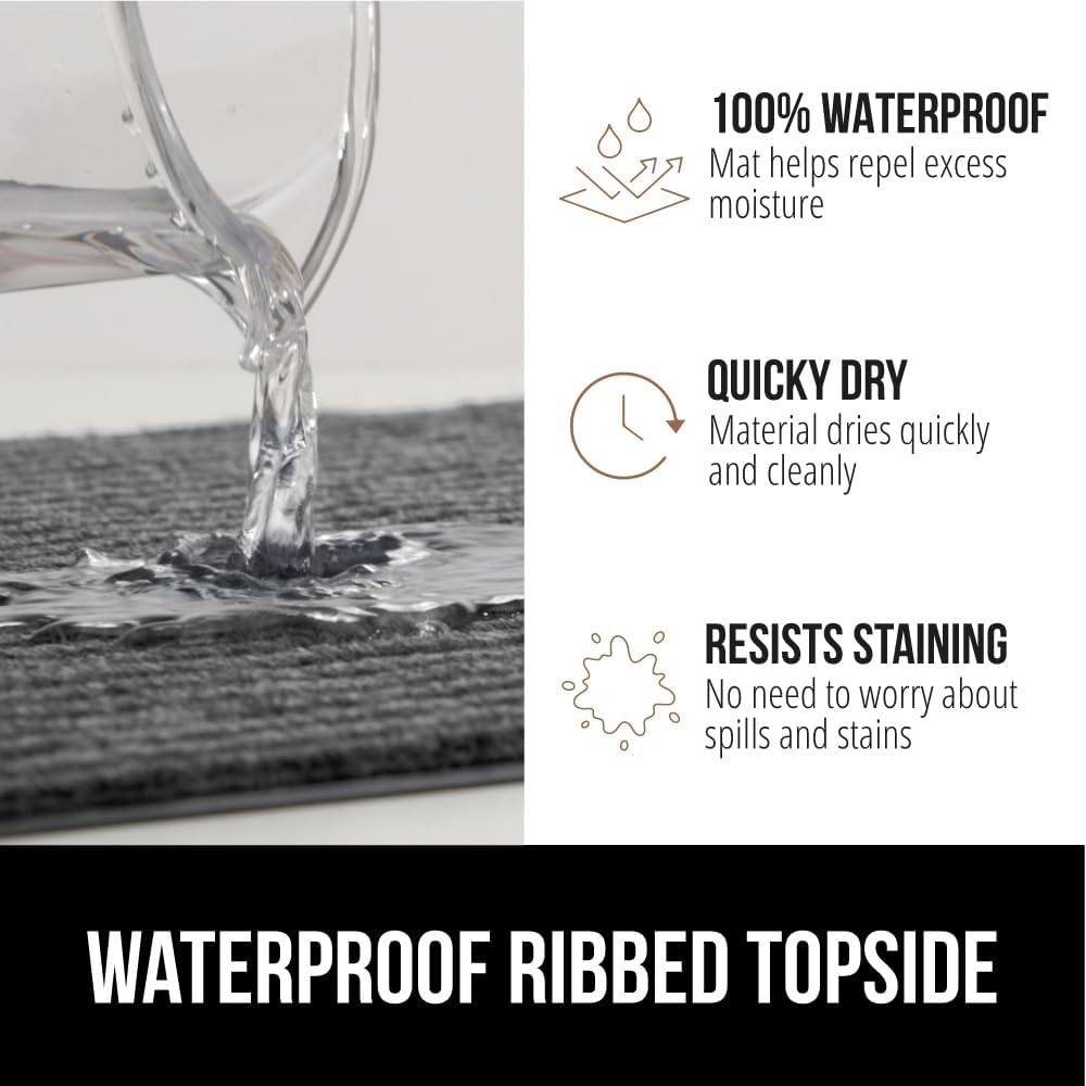 GORILLA GRIP Traffic Guard Door Mat, 60x36, Heavy Duty Welcome Mats, Commercial Office Space Doormat, Waterproof, Fade Resistant, Strong Rubber Backing, Low Profile, Shoe and Boot Scraper, Light Gray