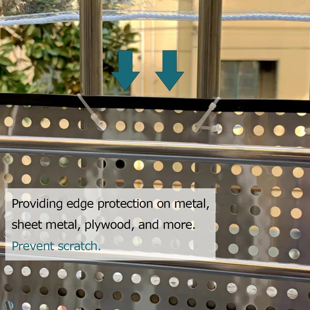 Rubber Edge Trim Black, U Channel Rubber Seal Strip with Self-Adhesive Tape, Metal Edge Protector Fit for 0.15", 25Ft