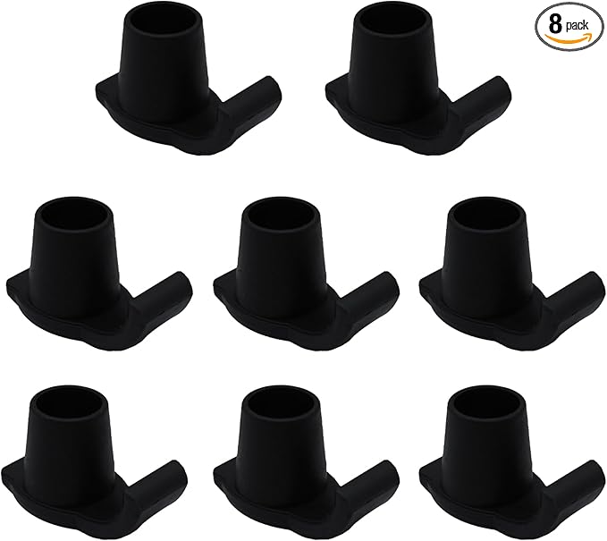 Magicorange Walker Glide Skis, 8 Pcs Universal Fit Walker ski Glides,Easy to Use Rubber Walker Glides,Walker Feet Replacement (Black)