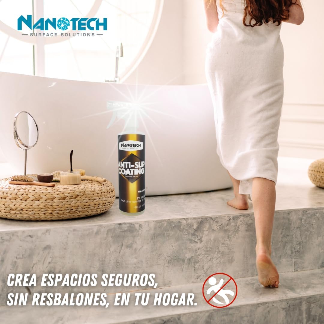 Nanotech Surface Solutions Anti-Slip Coating - Increases Friction Coefficient- Reduces Slip & Fall Accidents Due to Wet Floors - For Polished Granite, Porcelain & Ceramic Tile (16 Oz.)