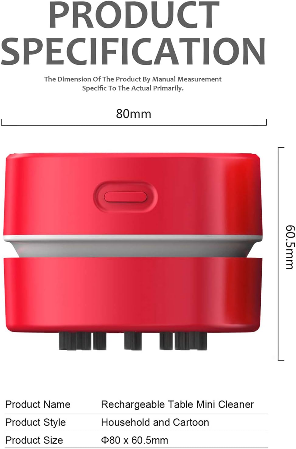 ODISTAR Desktop Vacuum Cleaner,Mini Table dust Sweeper Energy Saving,High Endurance up to 400 mins,Cordless&360º Rotatable for Cleaning Hairs,Crumbs,Computer Keyboard of Kids Gift(Red Charging)