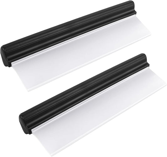 2pack 12inch Car Drying Squeegee Water Blade Universal Quick Drying Squeegee Wiper Flexible T-Bar Water Blade Silicone Squeegee for Car,Glass,Windshield,Bathroom Black Handle