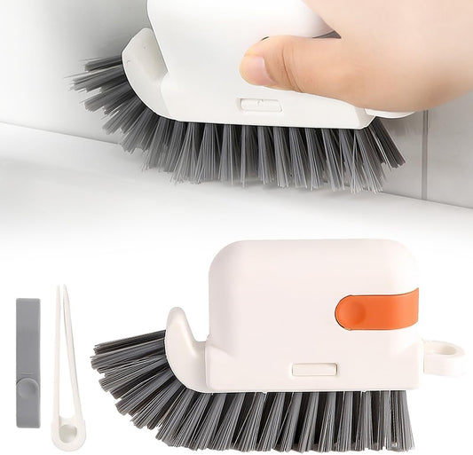 3 in 1 Groove Cleaning Brush, 2025 New Multifunction Window Track Cleaner Brush, Hanging Hard Bristle Cleaner Brushes for Kitchen (Orange)