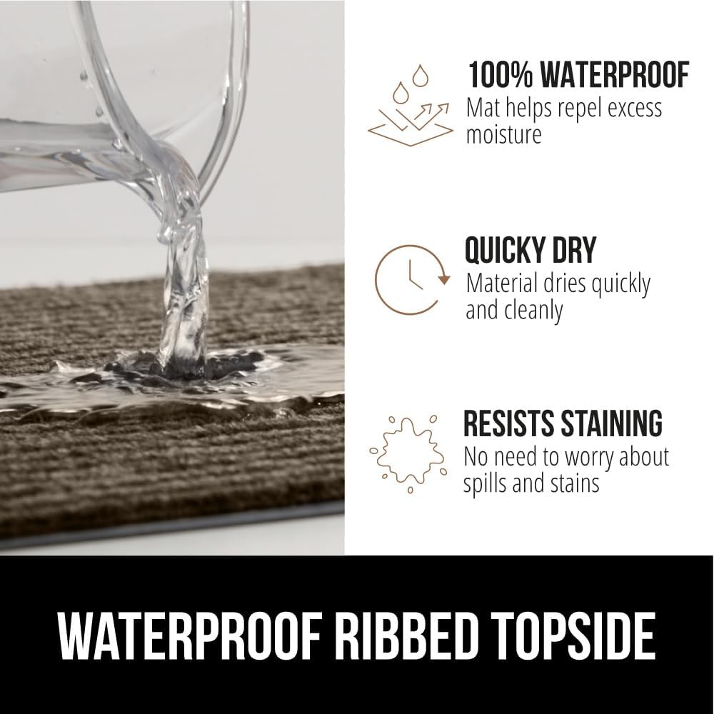 GORILLA GRIP Traffic Guard Door Mat, 59x24, Heavy Duty Welcome Mats, Commercial Office Space Doormat, Waterproof, Fade Resistant, Strong Rubber Backing, Low Profile, Shoe and Boot Scraper, Brown