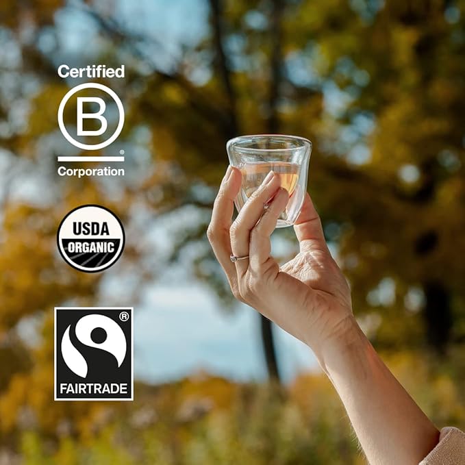 Grace Farms REVIVE Wellness Organic Tea Blend (16 Pyramid Sachets) | Yerba Mate, Green Tea, & Adaptogens | Natural Energy Coffee Replacement | Fairtrade & Kosher | Gives Back 100% of Profits