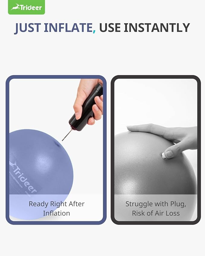 Trideer Pilates Ball - 7-8 inch with Pump, Small Core Ball for Yoga, Barre, Physical Therapy