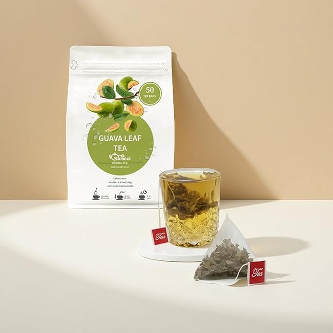 Samcci - Guava Leaves Tea Bags, 50 Teabags - Hojas De Guayaba, Premium Guava Leaf Tea - Immune Support - Digestion & Relaxation - Non-GMO - Caffeine-free