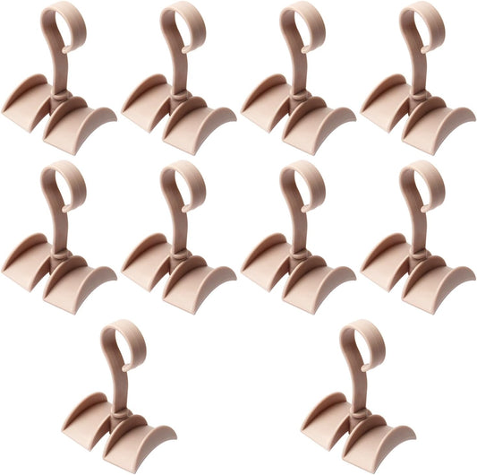 Rotating Belt Hanger 360°Rotatable Organizer 4 Hangers for Drying Towels Bras Clothes Gloves Plastic Laundry Sock Drying Hanger Pink 10Pcs