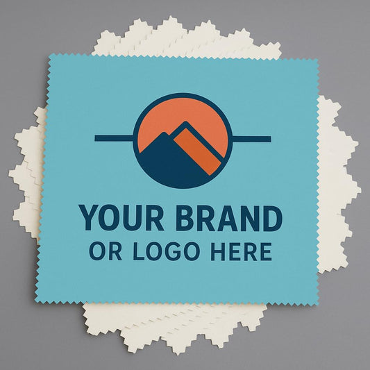 Ships Next Day, Made in USA - Customizable Microfiber Cleaning Cloth - Perfect Eyeglass Cleaner Promotional Gift - Premium Microfiber Lens Wipes - Logo or Image Printed (10 Pack) Double Sided