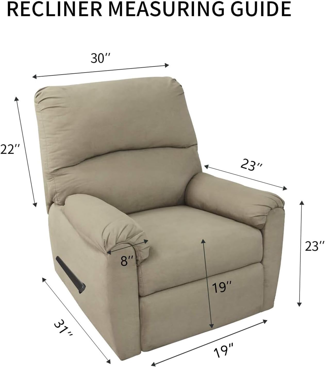 PureFit Reversible Quilted Sofa Cover, Water Resistant Slipcover Furniture Protector, Washable Couch Cover with Non Slip and Elastic Straps for Kids, Dogs, Pets (Small Recliner, Chocolate/Chocolate)