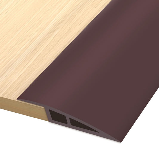 Vinyl Door Threshold Flooring Transition Strip Self Adhesive Carpet Edging Strip for Laminate Doorway Edge Threshold from 2/5" to 3/5" (Coffee, 6.6 Ft)