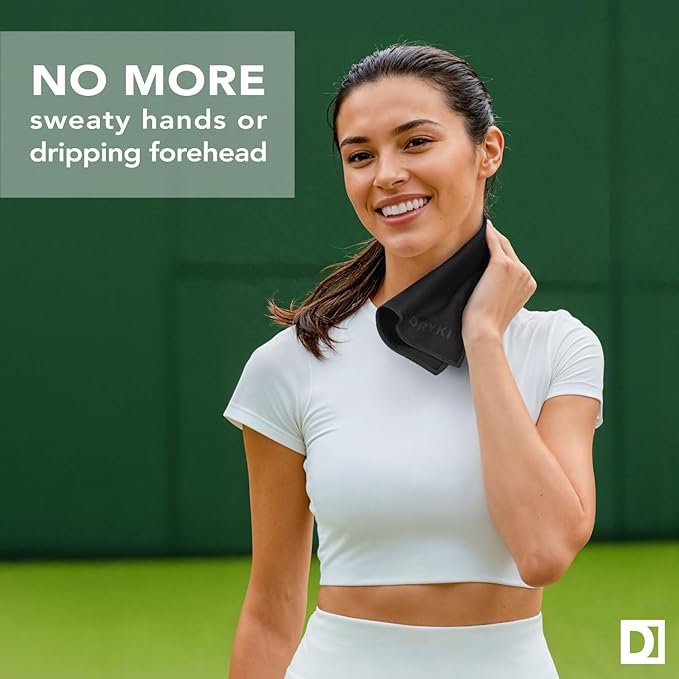 Pocket-Sized Sweat Towels - The Original Sweat Absorbing Handkerchiefs - Quick-Dry Microfiber Sweat Rags for Face, Hands, & Body - Men & Women - Gym, Sports, and Work (Black: 5 Pack)