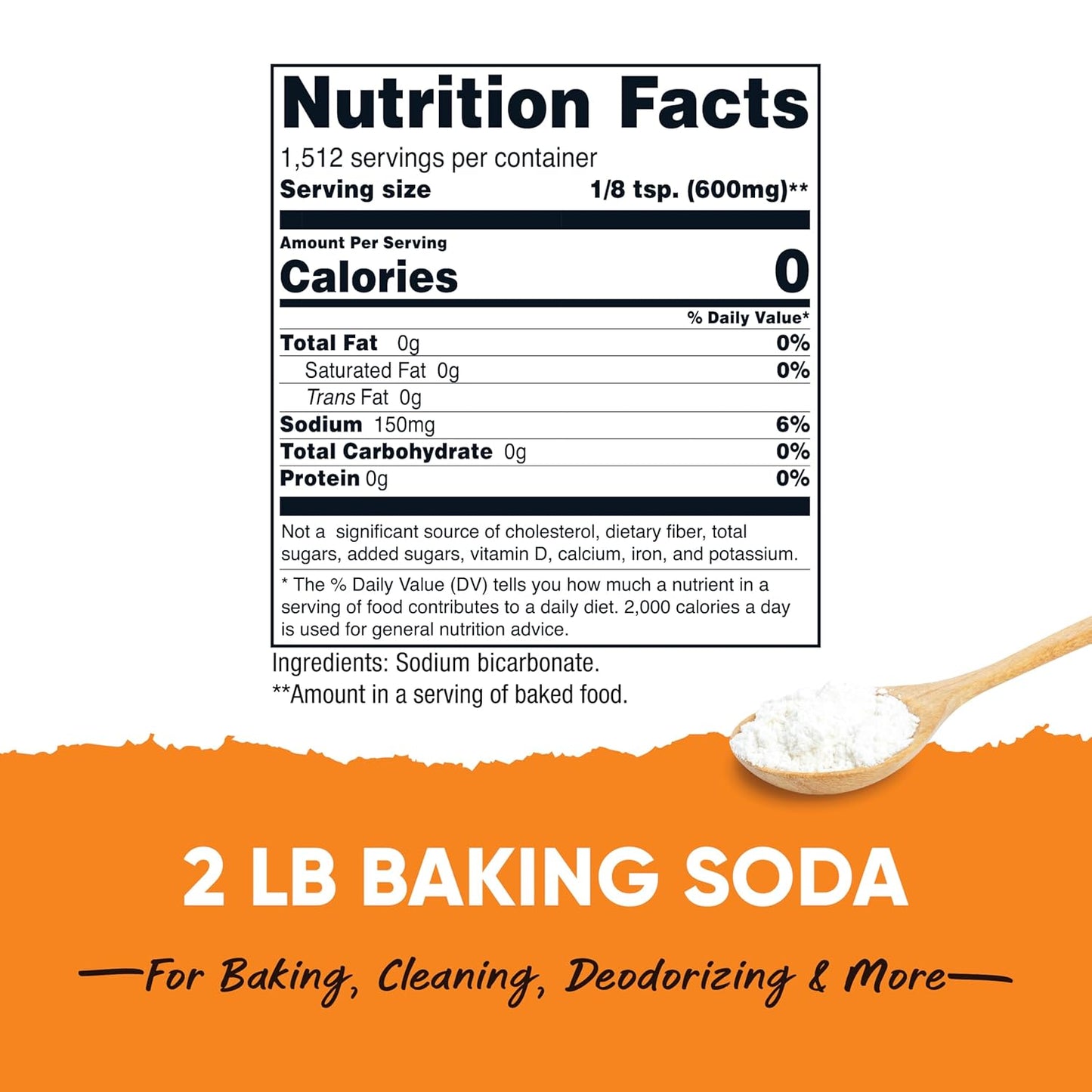 Nutricost Baking Soda (2 LBS) - For Baking, Cleaning, Deodorizing, and More (Pantry)