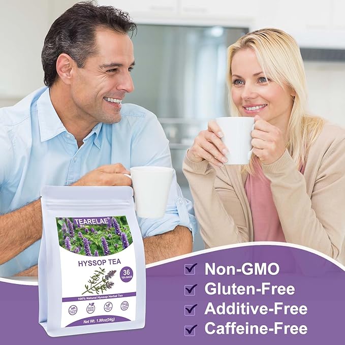 TEARELAE - Hyssop Tea, 36 Count - Pure Hyssop Herbal Tea Bag - Smooth Flavor - Aid Digestion - Non-GMO - Caffeine-Free