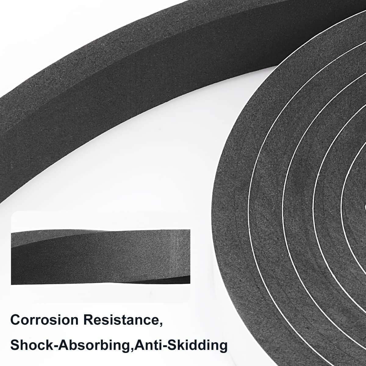 2 Rolls Weather Stripping Door Seal, 1''W x 3/8'' T Foam Tape Single Sided, Adhesive Closed Cell Weather Strip (Total 16 Feet Long)…