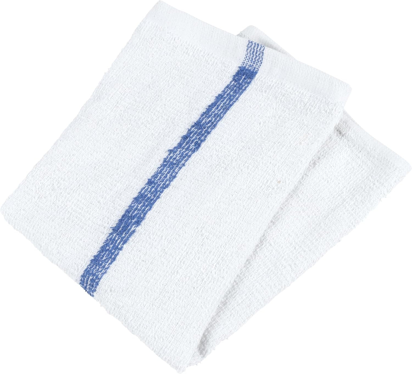 Arkwright Qwick Wick Bar Mop Towels - (Pack of 12) 100% Cotton Quick Dry Dishcloths, Super Absorbent Multipurpose Cleaning Rags for Restaurants, Kitchen, Bathroom, Hotel, 16 x 19 in, Blue Stripe