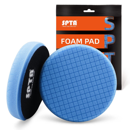 Blue Polish Pad, Buffing Polishing Pads, SPTA 1Pc 6.5 Inch Face for 6 Inch 150mm Backing Plate Compound Buffing Sponge Pads for Car Buffer Polisher Compounding, Polishing and Waxing -FPTSS6B