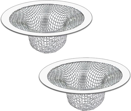 2PCS Tub Drain Hair Catcher - 2.75 inch Shower Drain Mesh Strainer, Stainless Steel Shower Bathtub Drain Cover, Bathroom Sink Strainer Filter Basket for Bathroom Sink, Wash Basin Floor Drain