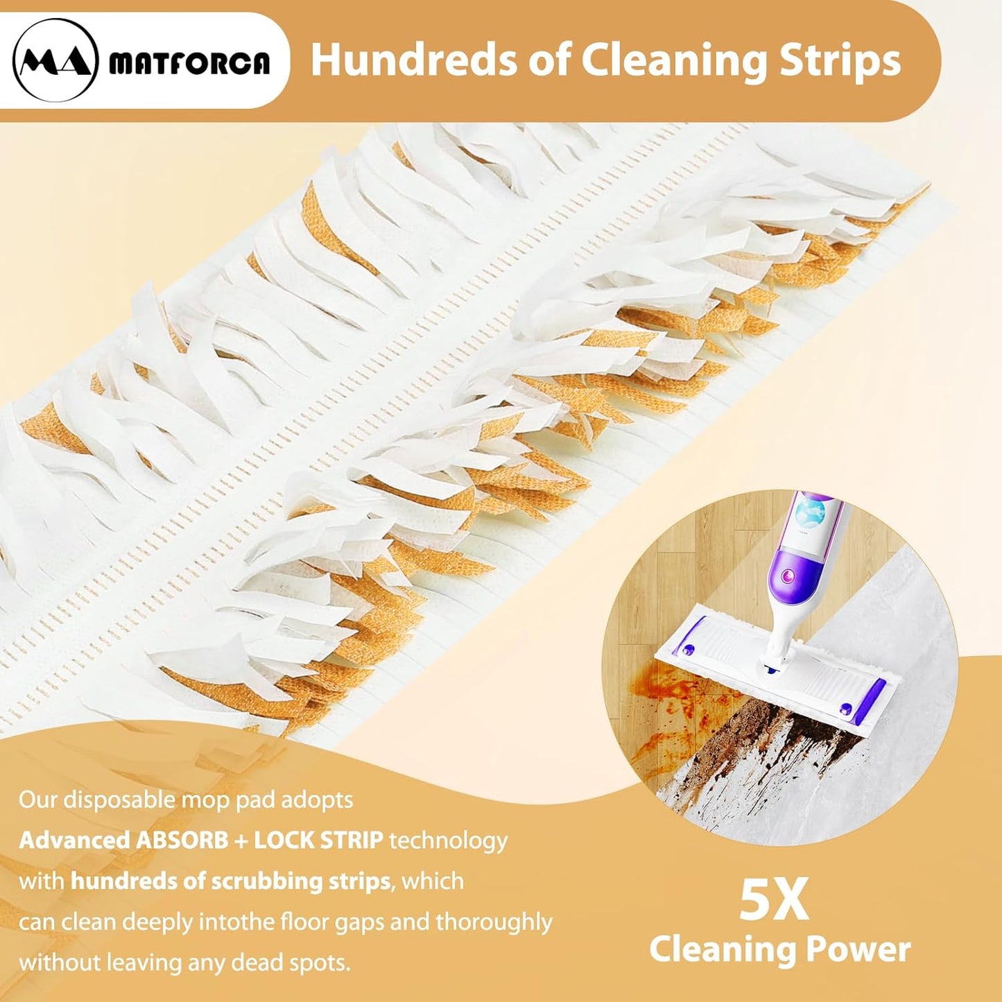 20 Pack Swiffer Mop Pads - Disposable Wet Mop Refills for Swiffer Power Mop, Strong Absorbent Pads for Easy Cleaning, Perfect for Hardwood, Laminate & Tile Floors, Compatible with WetJet & More