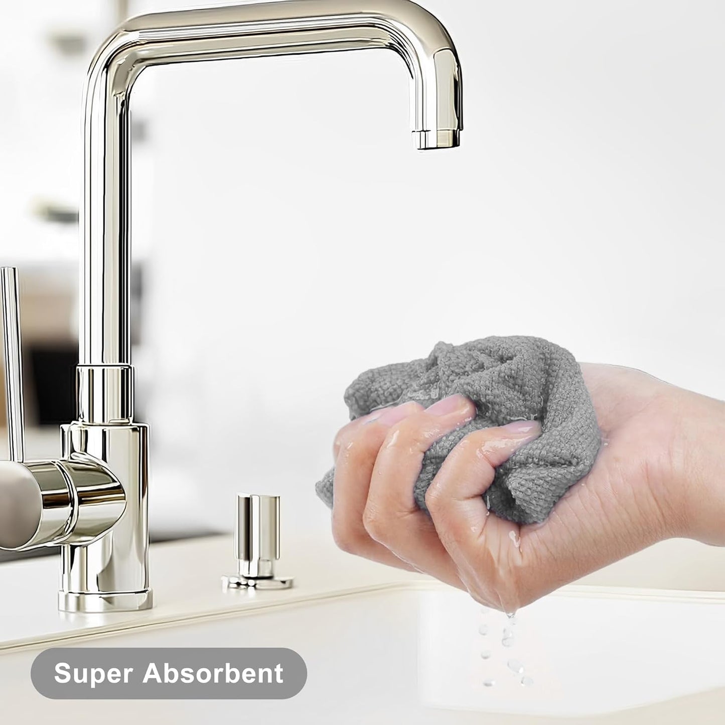 LIVOS Microfiber Cleaning Cloth Roll - 80 Pack, Reusable Paper Towels, Microfiber Towels for Cars, Super Absorbent Lint Free Cleaning Rags for House, Kitchen, Window-Check Grey, 11.5"x11.5"