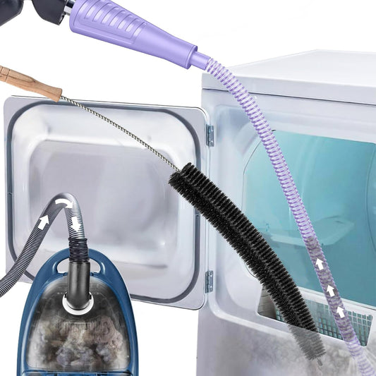 Sealegend Dryer Vent Cleaner Kit Dryer Lint Vacuum Attachment Lint Remover,Dryer Vent Vacuum Hose With Brush Purple