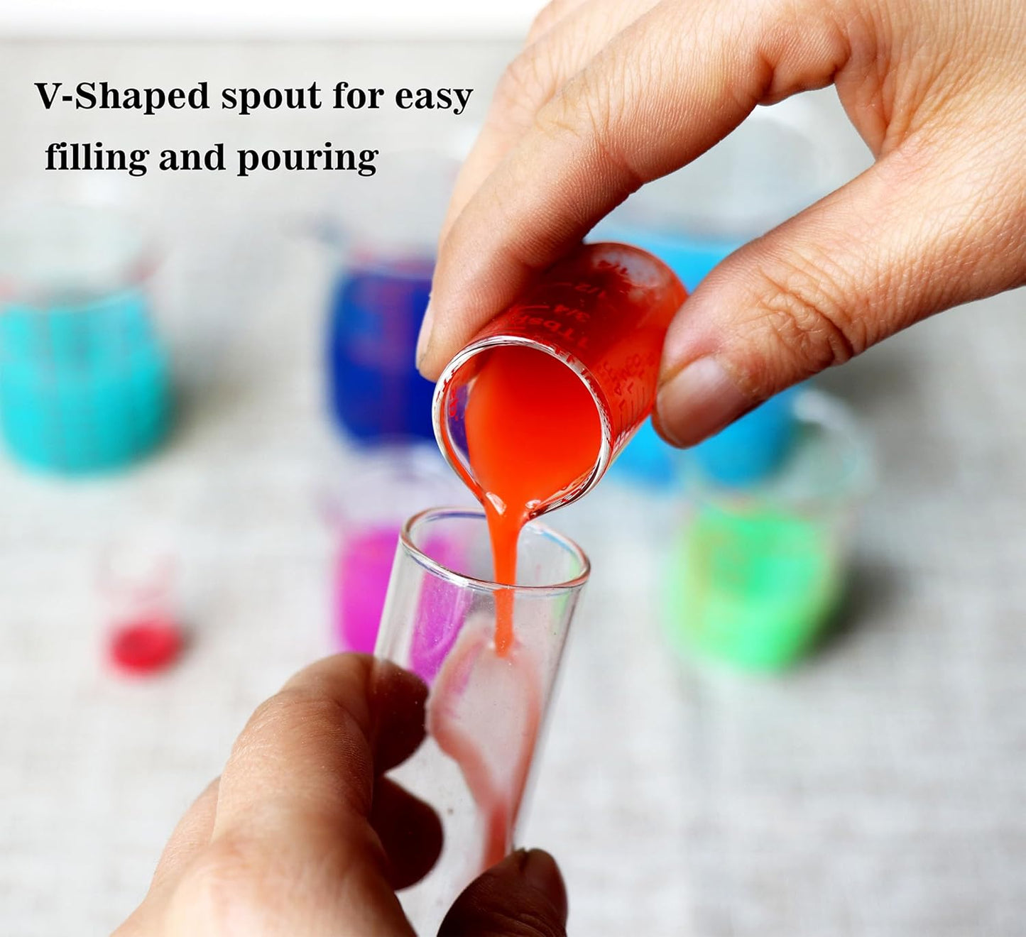 Ackers 7-Piece Glass Measuring Cup Set, Borosilicate Beaker Style Nesting Liquid Measuring Cups