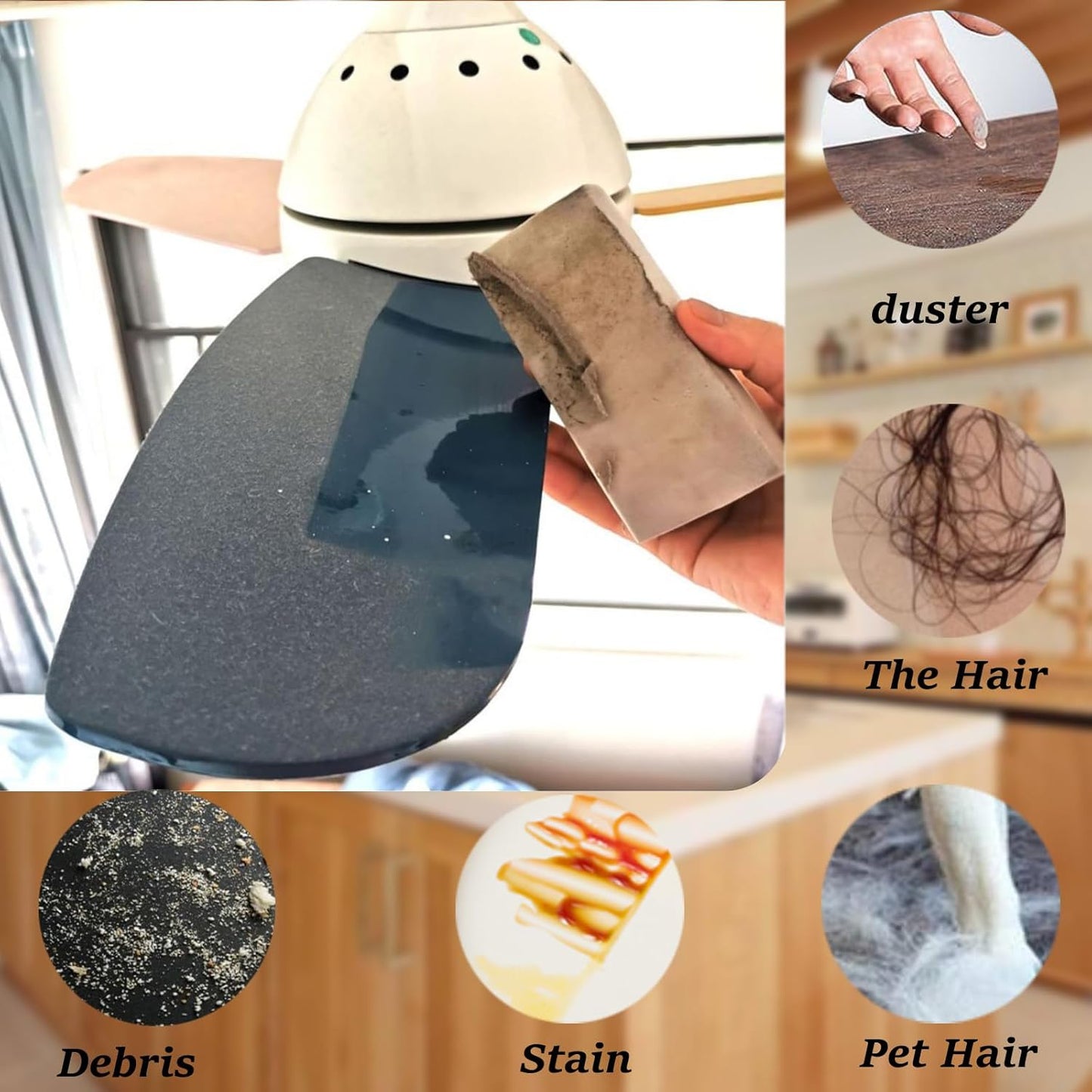 18-Pack Damp Clean Duster Sponge,Magic Sponge Eraser for Housekeeping,Reusable Cleaning Sponge for Blinds,Vents,Mirrors,Glass, Baseboards,Window Track Grooves and Railings (Grey)