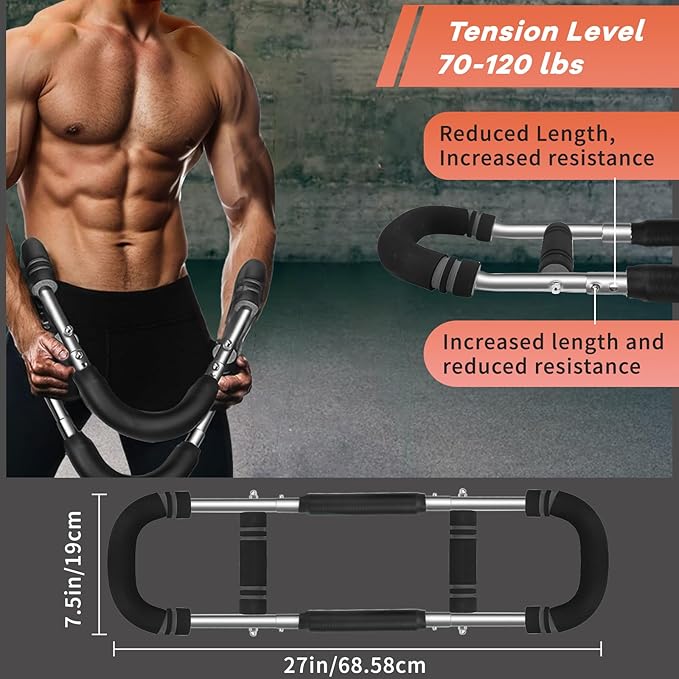 Twister Arm Trainer, 20-120 lb Adjustable Chest Workout Equipment, Forearm Strengthener, Power Twist Arm Trainer for Men, Arm Exercise Equipment, Portable Spring Resistance for Home Workout Equipment