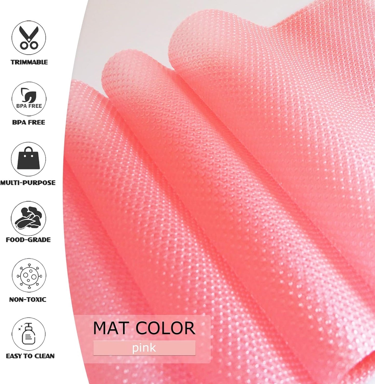 10Pcs Refrigerator Liners, Washable Fridge Liner Shelf Mats Refrigerator Pads for Cupboard Cabinet Drawer Home Kitchen Accessories Organization (Pink)