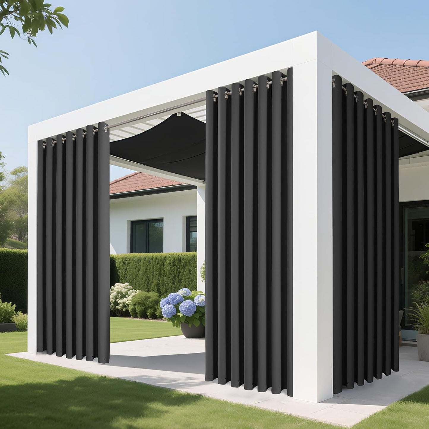 Joydeco Blackout Patio Sliding Door Curtains 108 Inches Long, Grommet Privacy Room Divider Curtains, Extra Wide Thermal Blackout Drapes for Bedroom Living Room (Grey, 70Wx108L, 1 Panel)