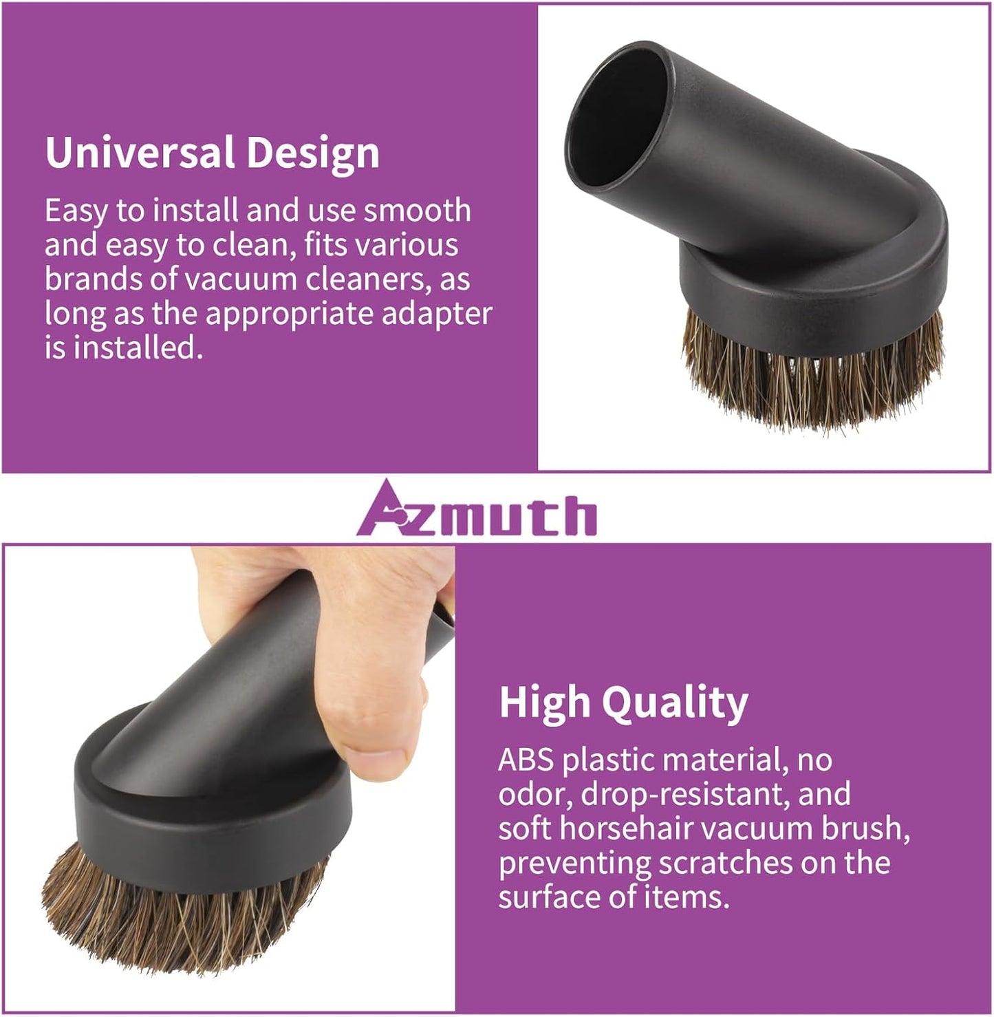 2Pcs 25mm Soft Horsehair Vacuum Dusting Brush, Universal Vacuum Brush Attachments for Shark Vacuum Cleaner and Shop Vac Vacuum and for Most Household Vacuum Cleaners Accessories