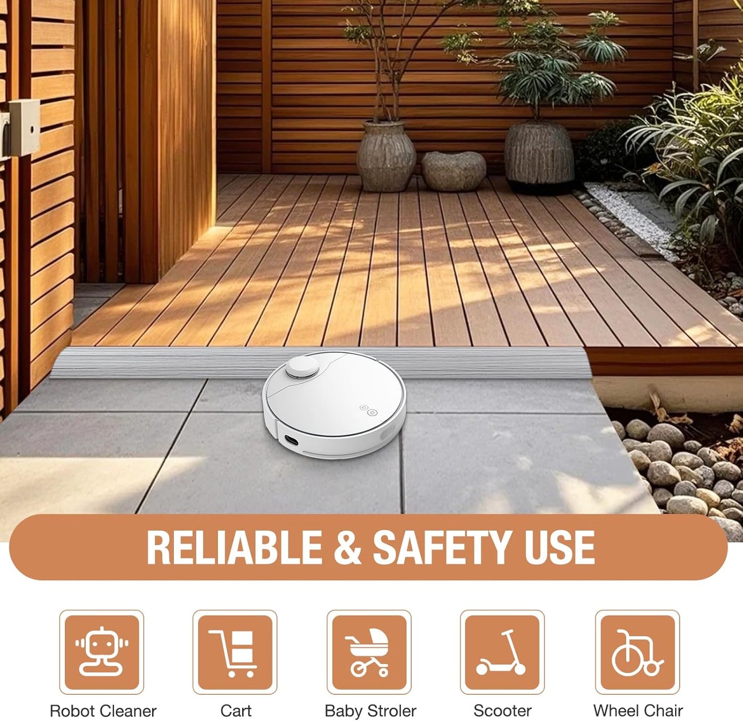 Floor Transition Strip Self Adhesive Vinyl Door Threshold for Doorways Carpet Edging Trim Overlap Edge Reducer for Laminate Floor, Carpet, Tile (Light Gray Wood Grain, 1/5" to 2/5", 6.6Ft)