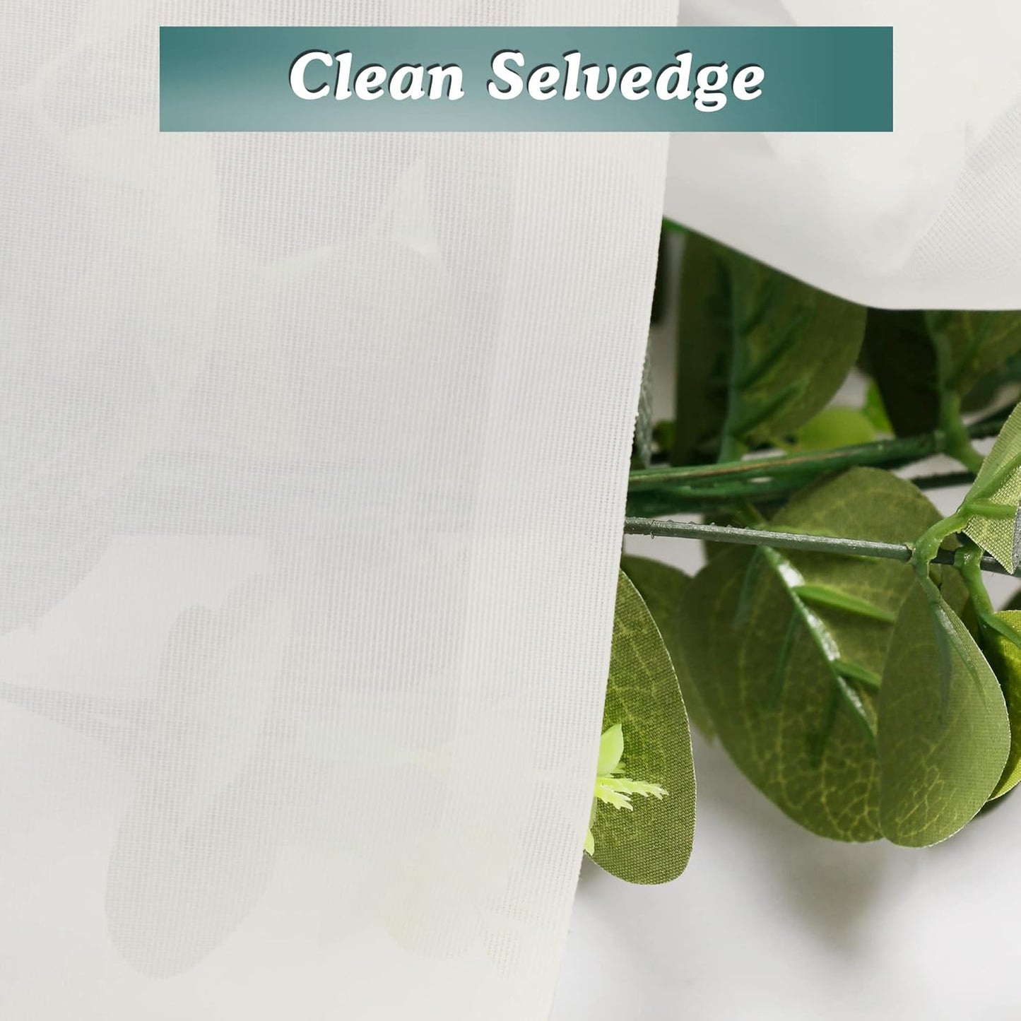 Chyhomenyc Ivory Sheer Scarf Valances for Windows 216 Inch Extra Long, Window Scarf Drapes Rod Pocket Backdrop for Wedding Arch Draping/Party/Canopy Bed/Living Room, 2PC, 18 Feet Length