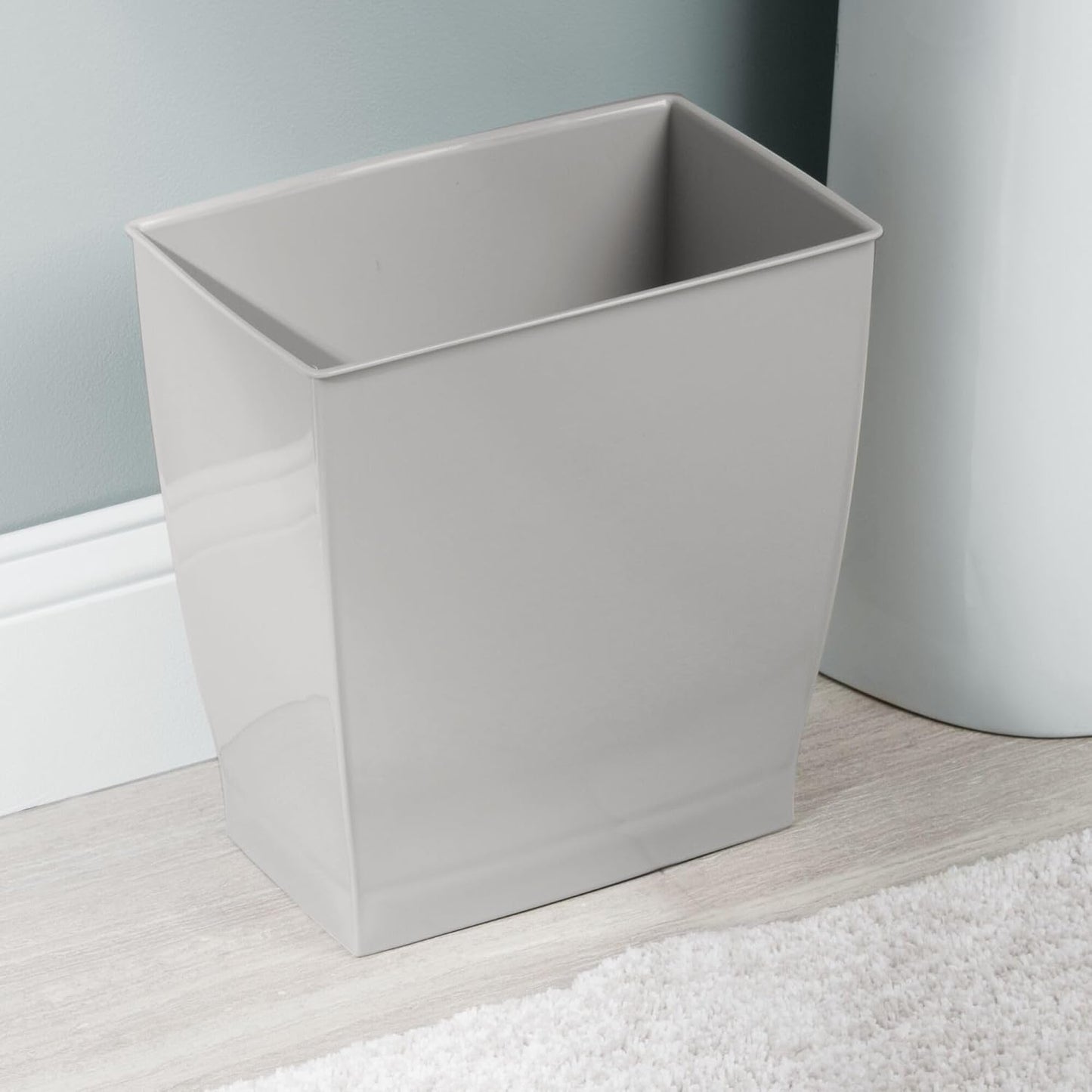 iDesign Small Bathroom Trash Can, Ideal for Primary and Guest Bathroom or Office, Gray, Made in USA