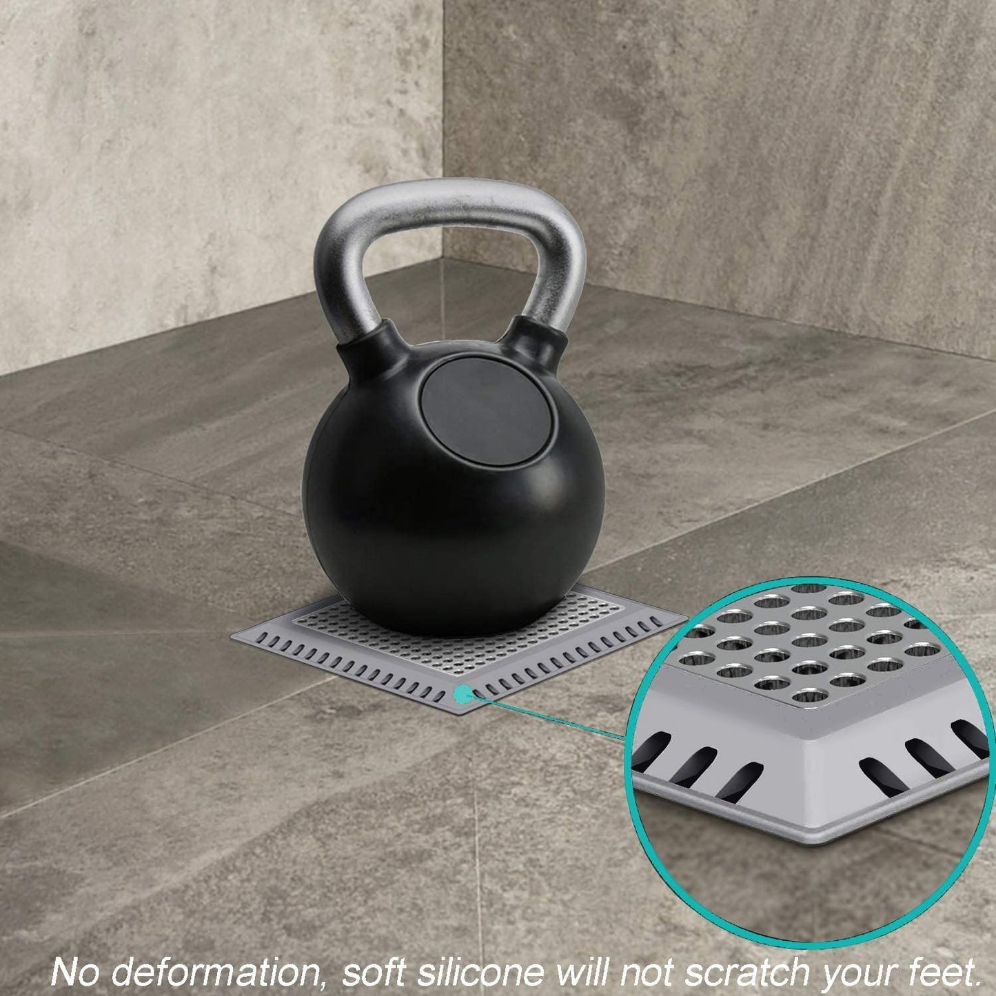 Hair Catcher/Drain Strainer/Shower Drain Cover for Bathroom Floor Drain, Stainless Steel and Silicone (Patented Product)