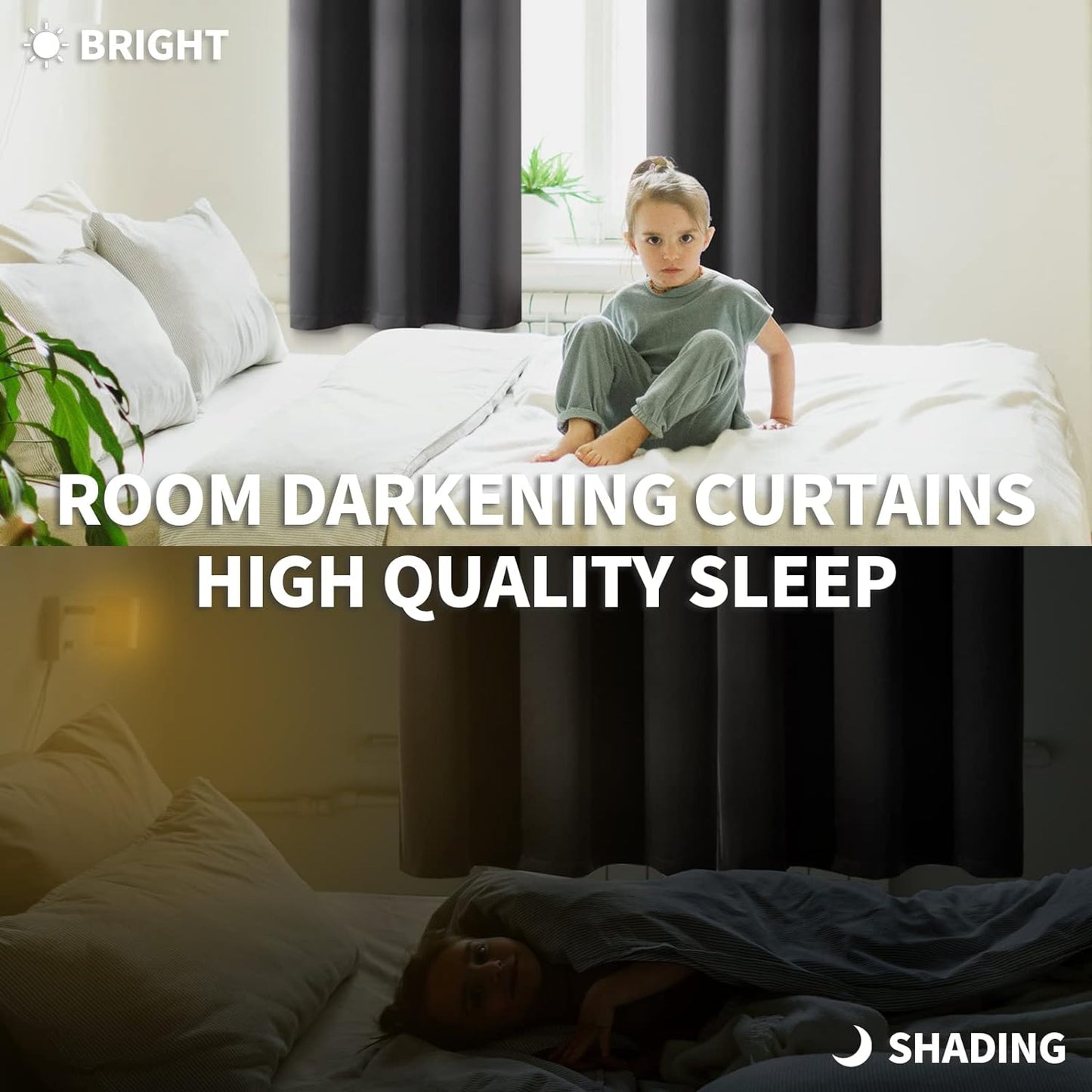 BGment Dark Grey Half Window Curtains 30 Inches Length for Kitchen Cafe Window - Rod Pocket Small Drapes Privacy Darkening for Bathroom Basement Rv Over Sink, 2 Panels, 29 x 30 Inch