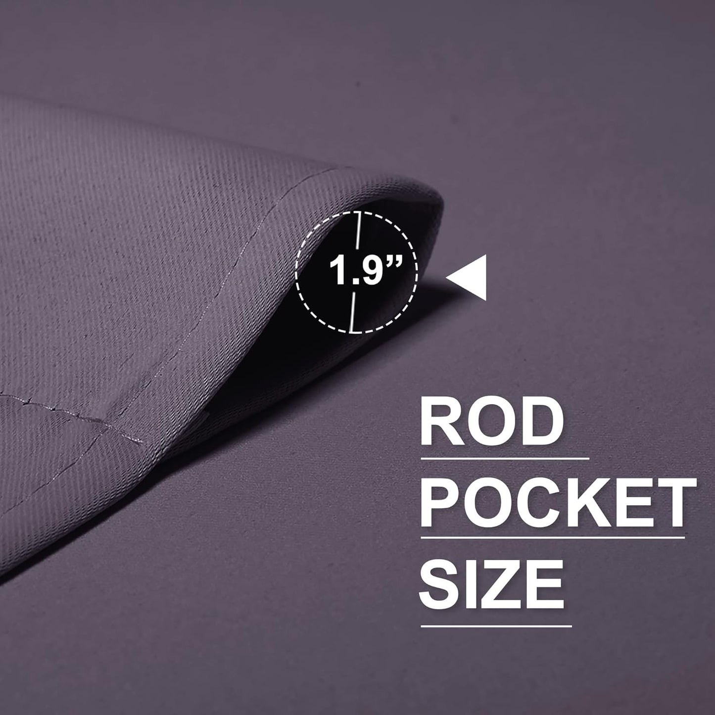 RYB HOME Bedroom Curtains Blackout - Light Block Energy Efficiency Small Window Treatment Drapes for Kitchen Dining Baby Nursery Morden Decor, W 42 x L 63 inch, Greyish Purple, 2 Panels