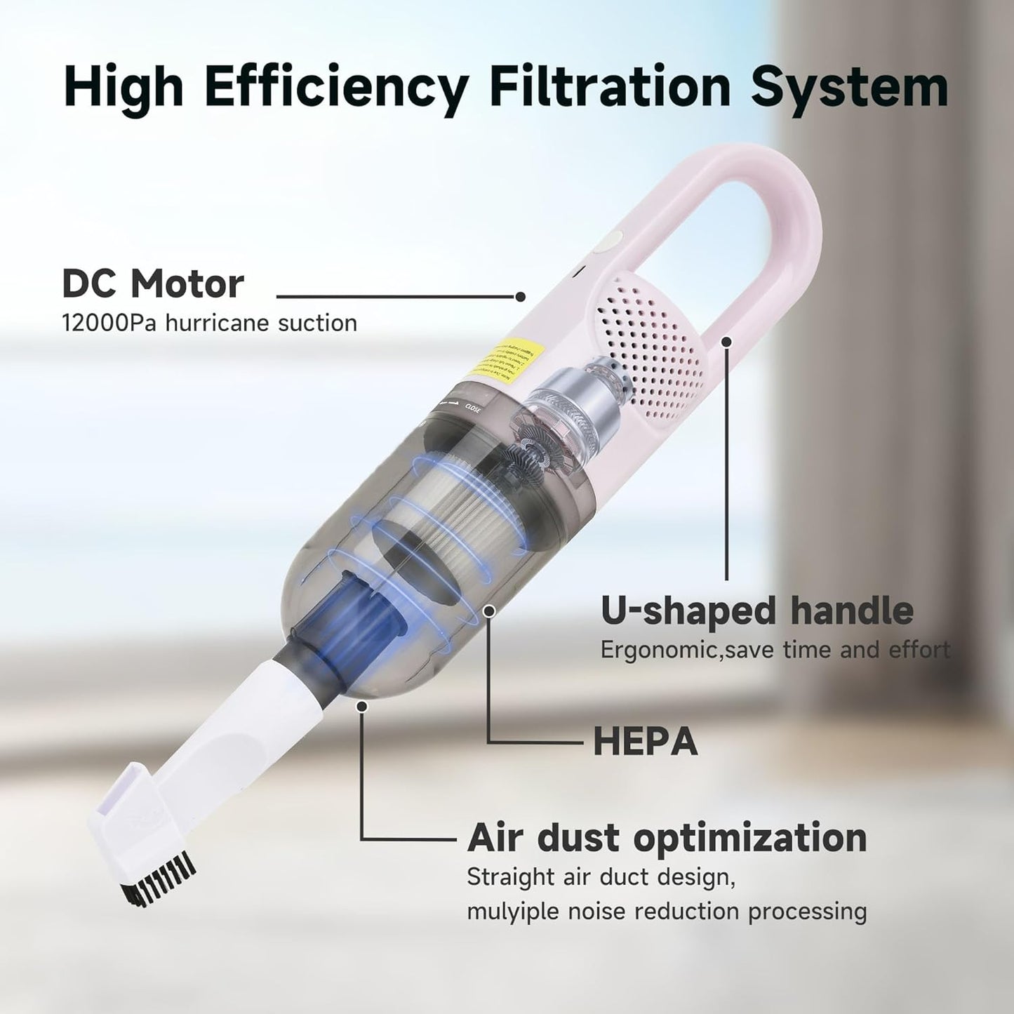 Handheld Vacuum Cleaner,Ultra-Lightweight Mini Portable Vacuums for Home, 6 in 1 Stick Vac Cleaners for Car,Pet Hair(Green Cordless)