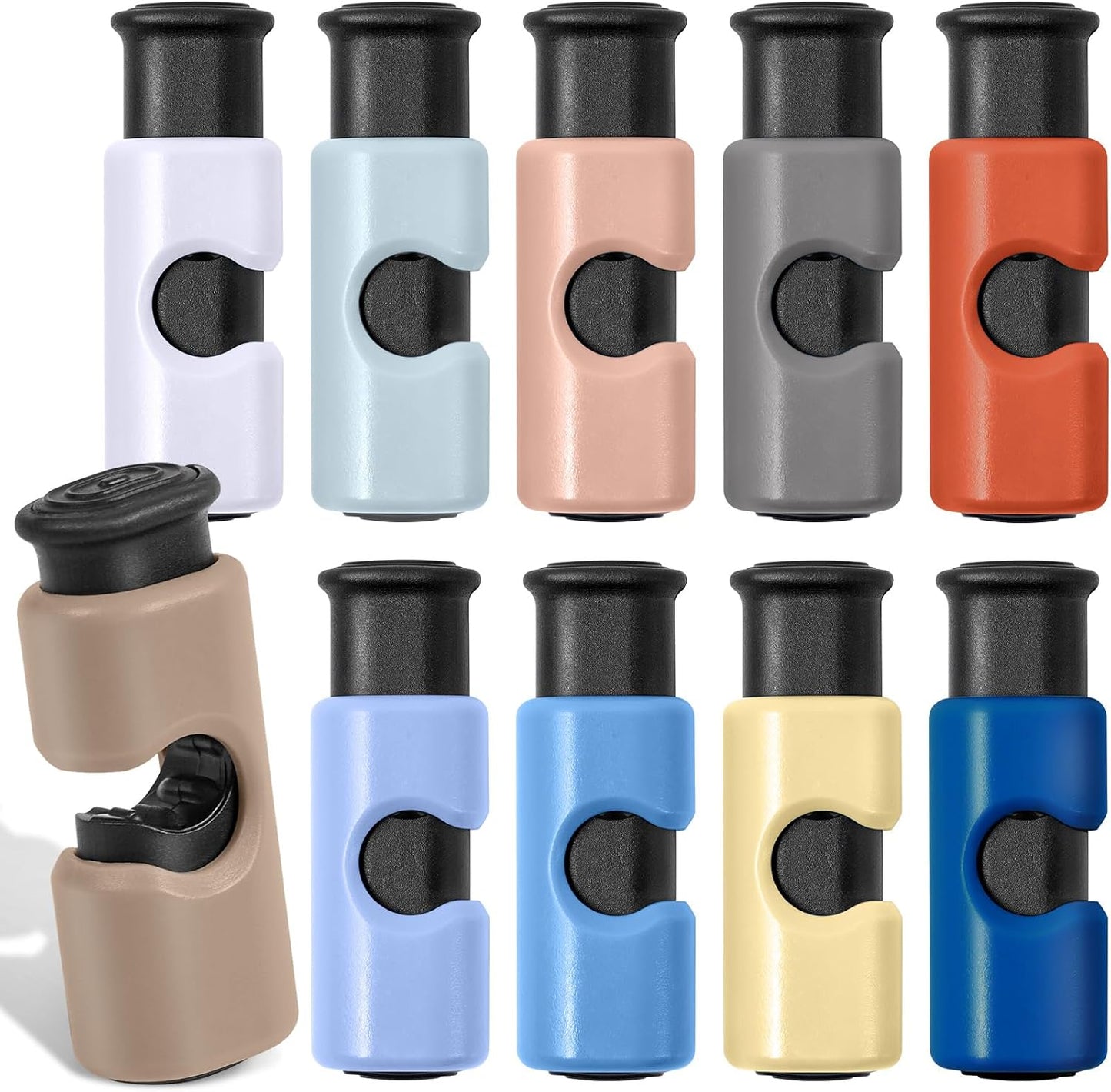 10 Pack Squeeze and Lock Bread Bag Clips, Bread Clips Resuable, Bag Clip for Food Storage, Sturdy Bread Cilp, Heavy Plastic, Handy Bags Cinch, Easy to Use with Bags Closures, 10 Colors