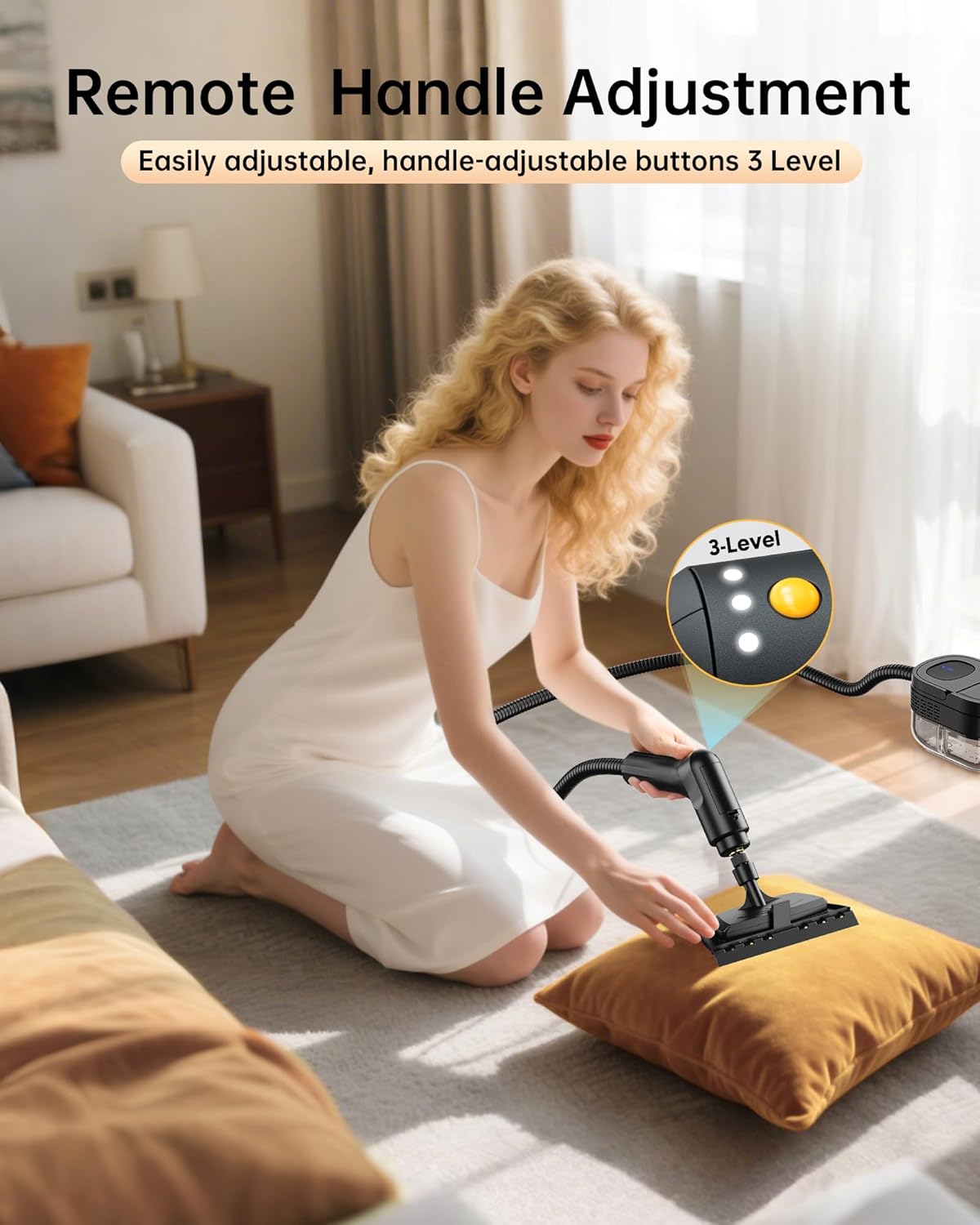 Handheld Steam Cleaner,2500W Steamer for Cleaning 1.69 Quarts Large Capacity Tank,Temperature steamer for Home,Car,kitchens,Camping