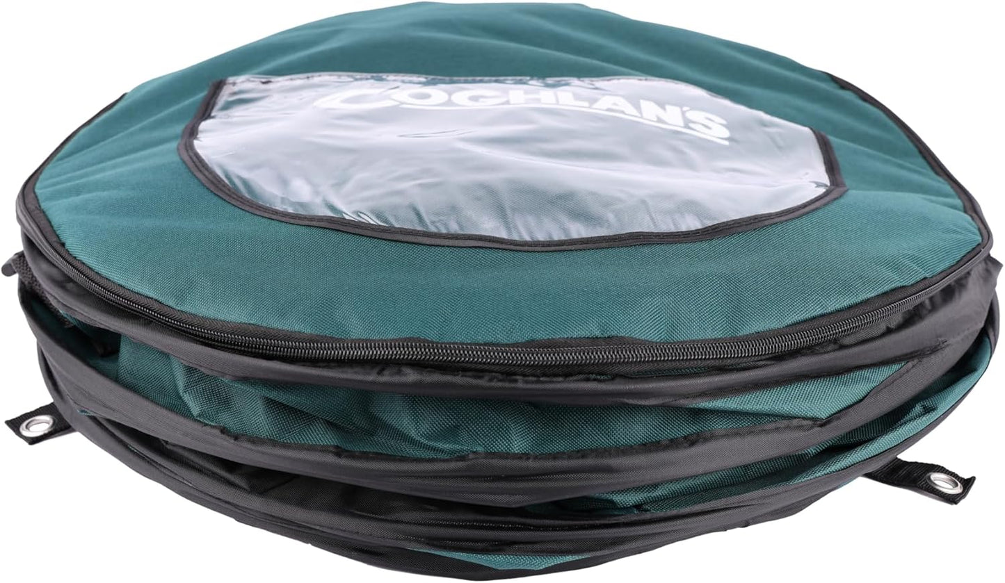 Coghlan's Deluxe Durable Pop-Up Trash Can – Collapsible Garbage Bin with Zippered Lid, Bag Clips, and Anchoring Points for Camping, Home, and Outdoor Use – 29.5 Gallon