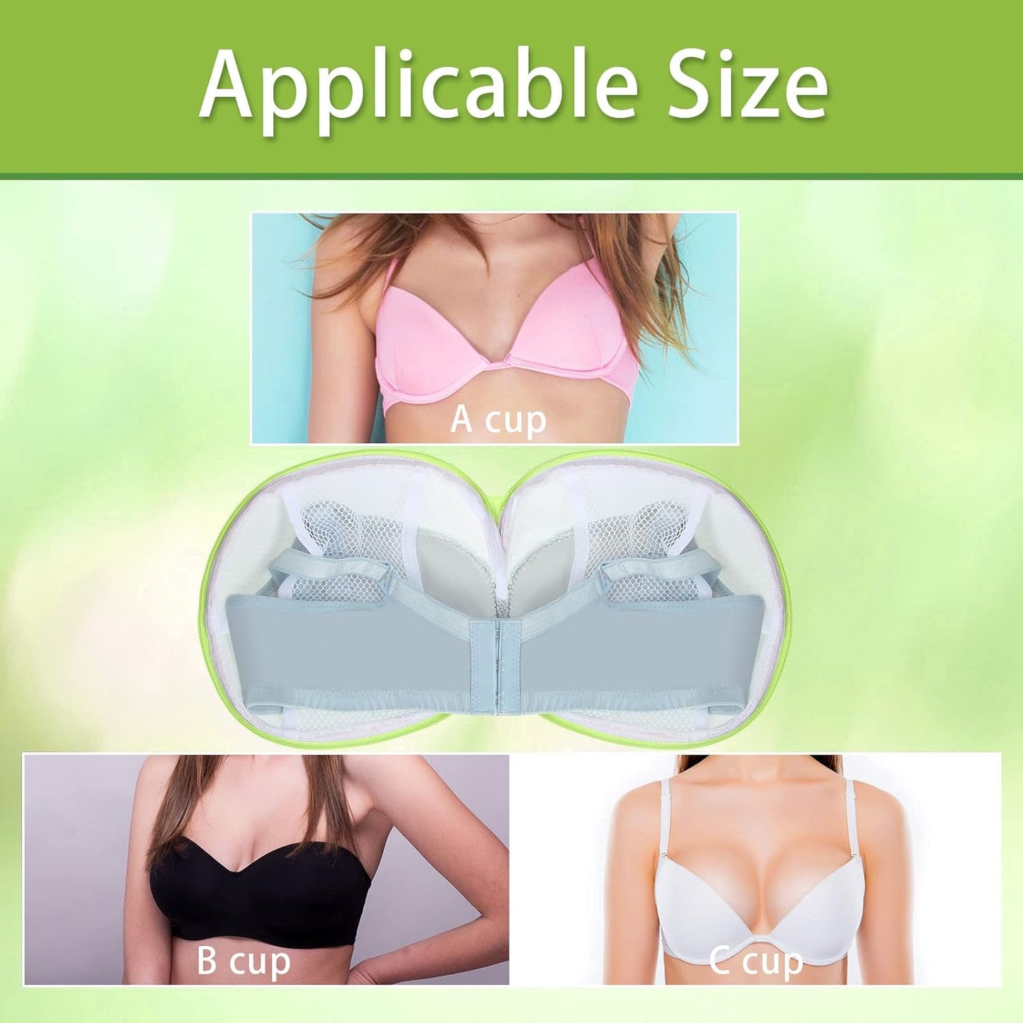 Shappy 6 Pieces Bra Washing Bag for Laundry Mesh Wash Lingerie Underwear Brassiere Washing Bags with Zipper for Women Laundry Storage(7.87 Inch,Green)