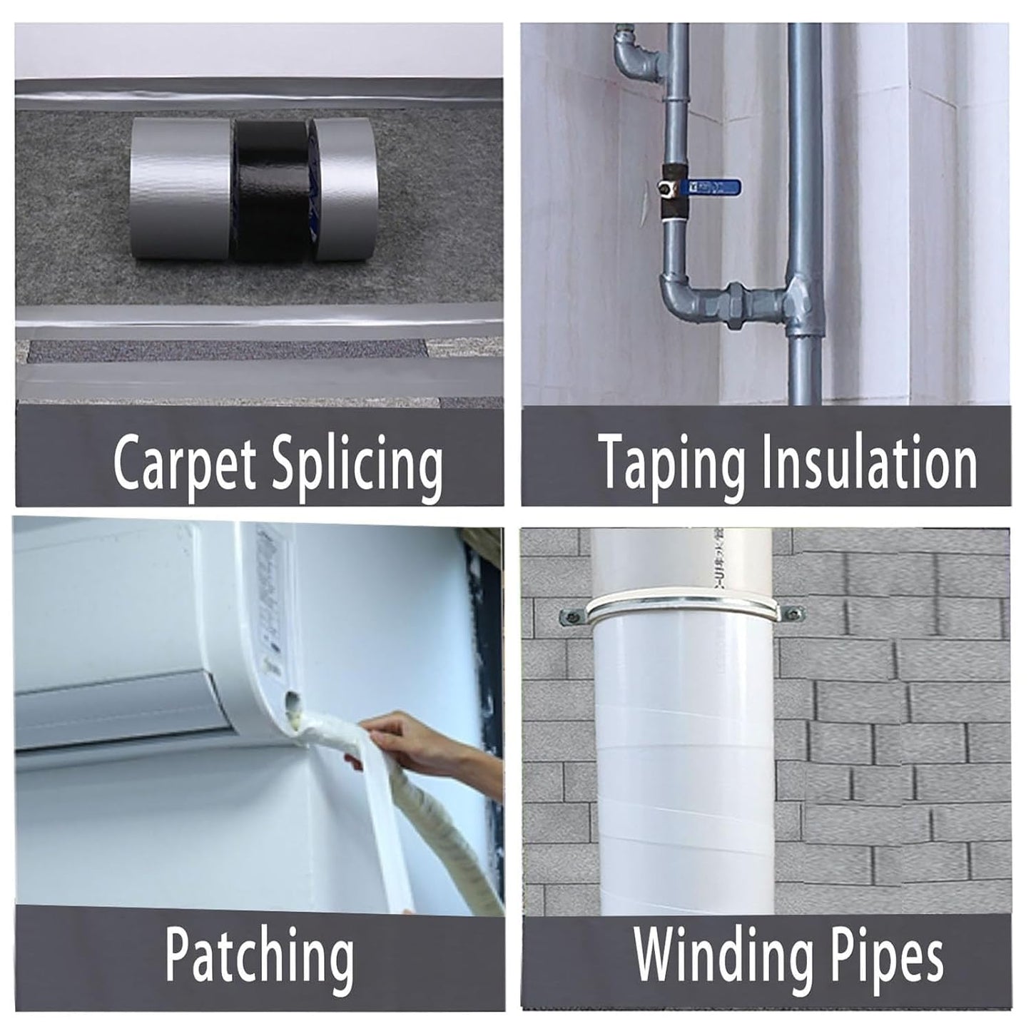 2Pack Duct Tape Heavy Duty Single Sided, Strong Adhesive High Strength, Waterproof Mesh Tape for Indoor Outdoor Repairing Sealing Bonding, Easy Use Hand Tearable, 3.15 Inch x 33 Feet, White