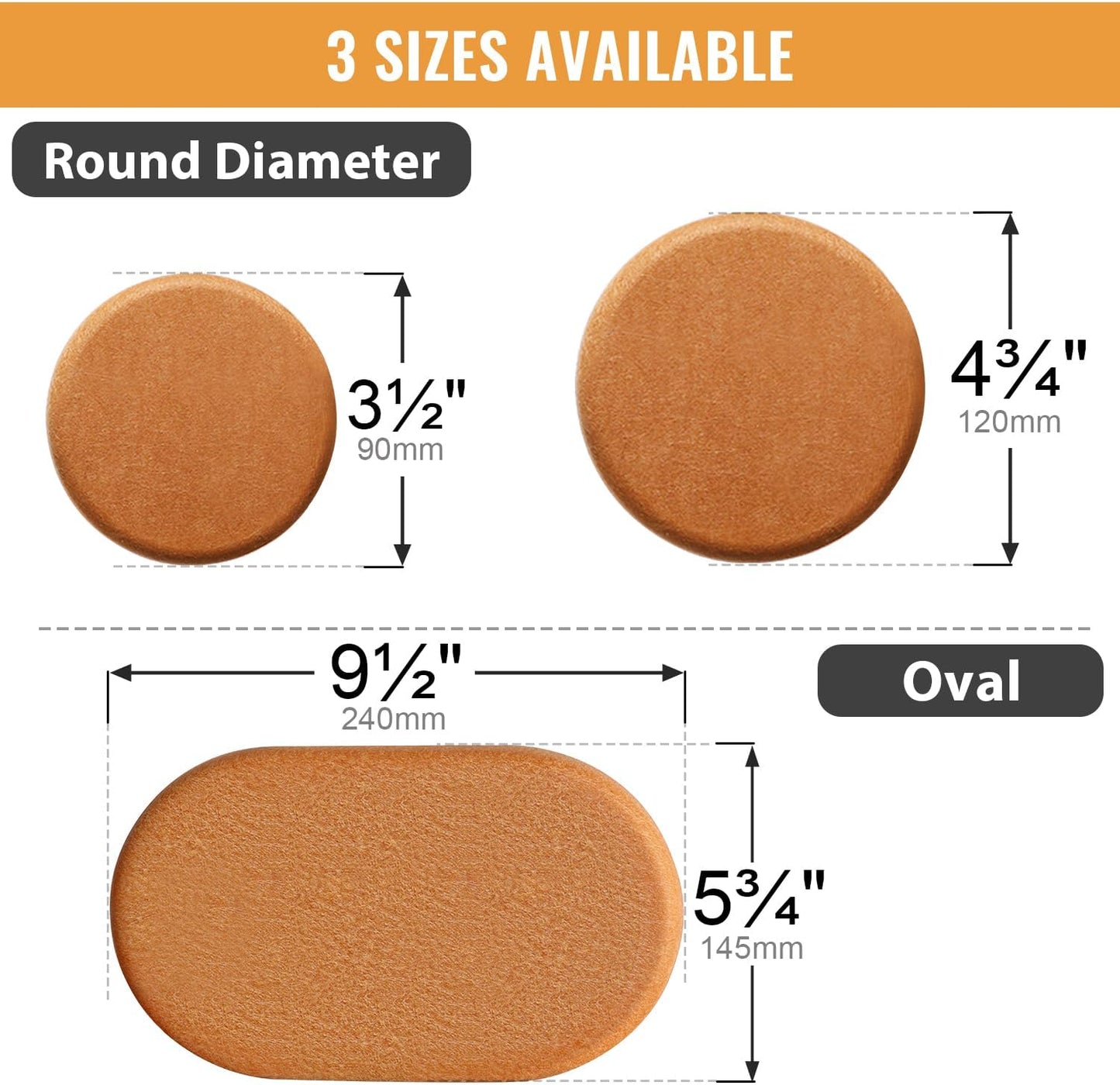 4¾" Felt Furniture Sliders for Hardwood Floors, 8 PCS Furniture Pads for Tile Floors, Furniture Movers Sliders for Heavy Furniture, Felt Sliders Move Large Furniture Easily